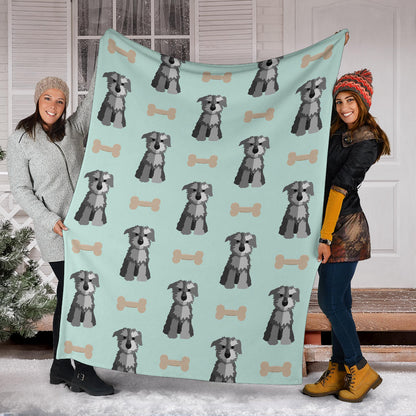 Schnauzers Pattern Print Design A03 Premium Blanket