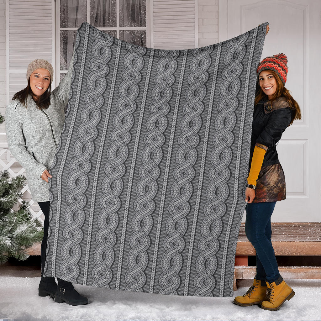Cable Knit Pattern Print Design 01 Premium Blanket