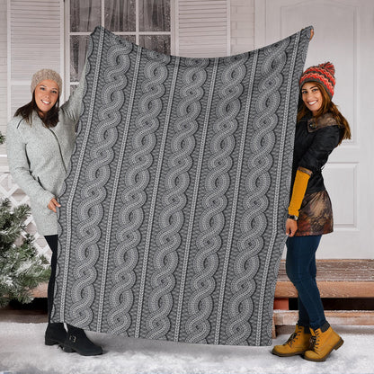 Cable Knit Pattern Print Design 01 Premium Blanket