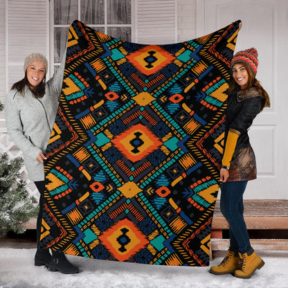 Kente Pattern Print Design 04 Premium Blanket