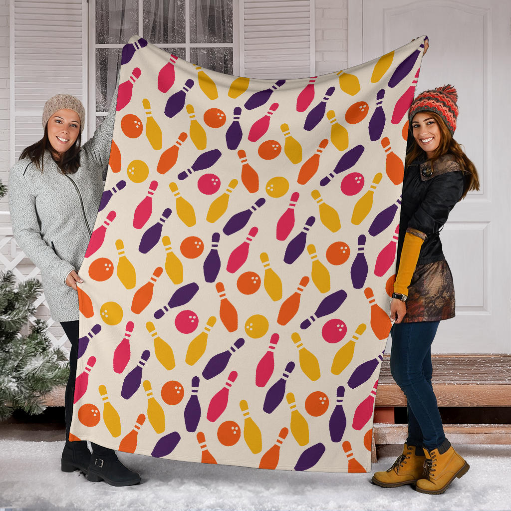 Bowling Pattern Print Design 06 Premium Blanket