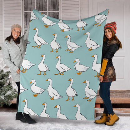 Goose Pattern Print Design 02 Premium Blanket
