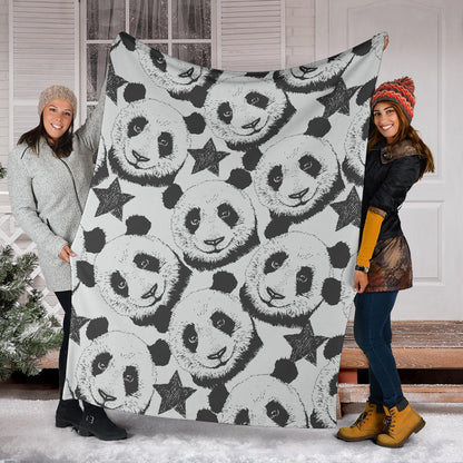 Panda Pattern Print Design A02 Premium Blanket