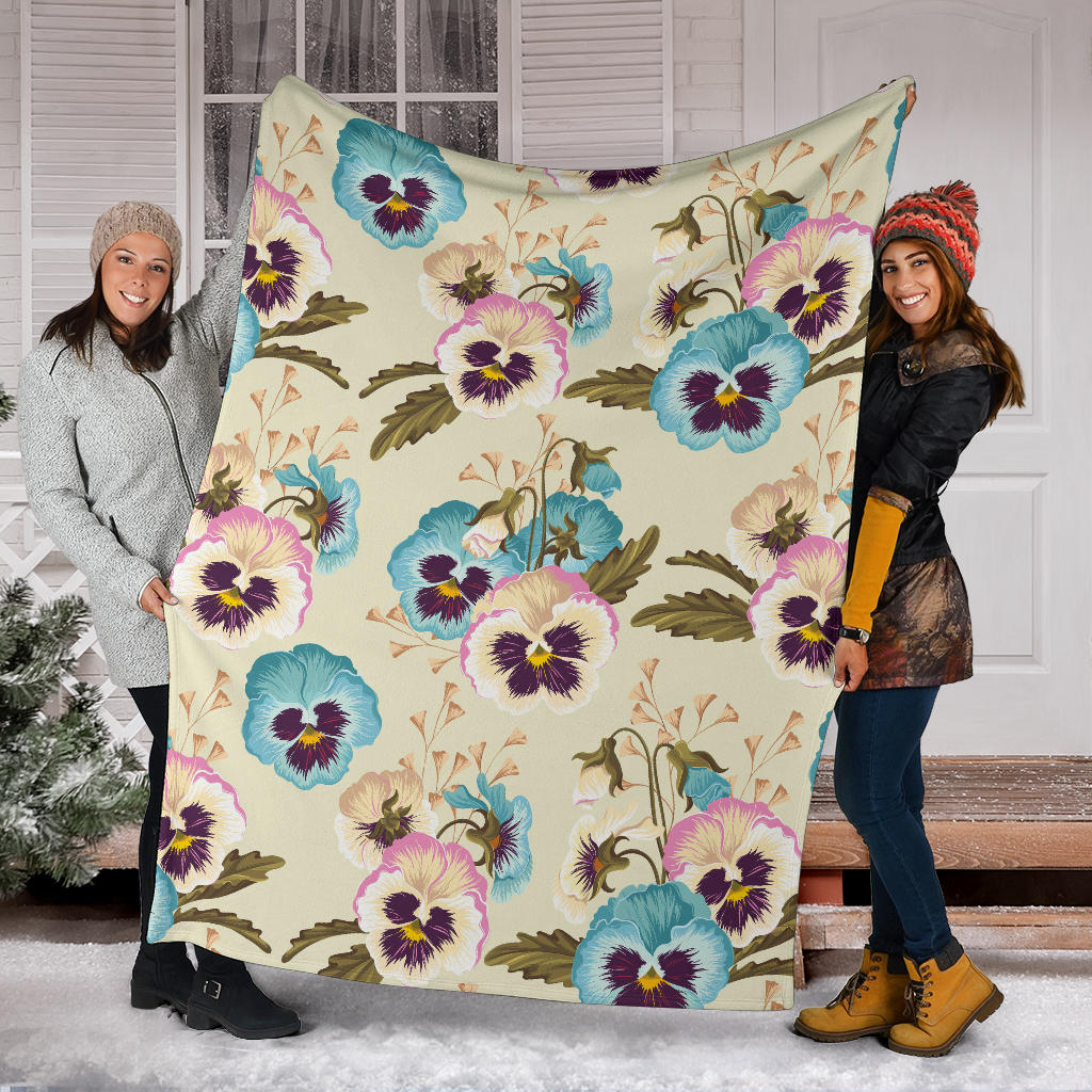 Pansy Pattern Print Design A02 Premium Blanket