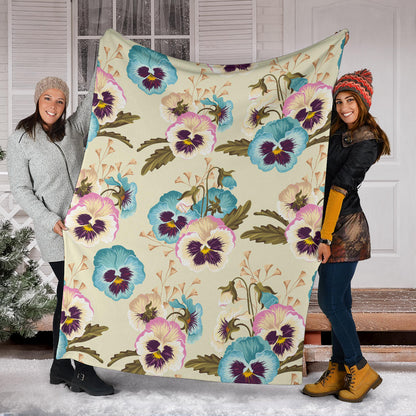 Pansy Pattern Print Design A02 Premium Blanket