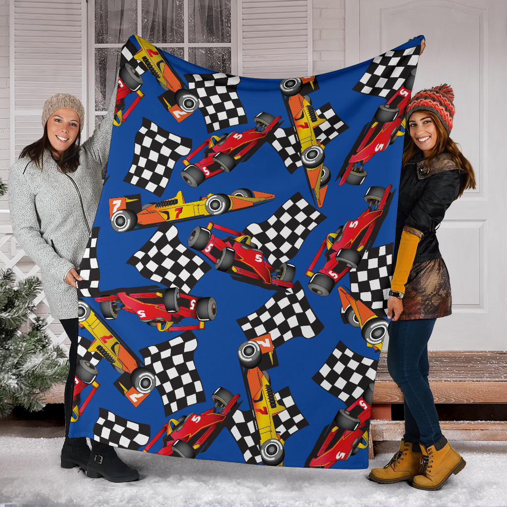 Racing Pattern Print Design A01 Premium Blanket