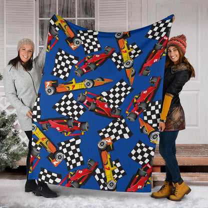 Racing Pattern Print Design A01 Premium Blanket