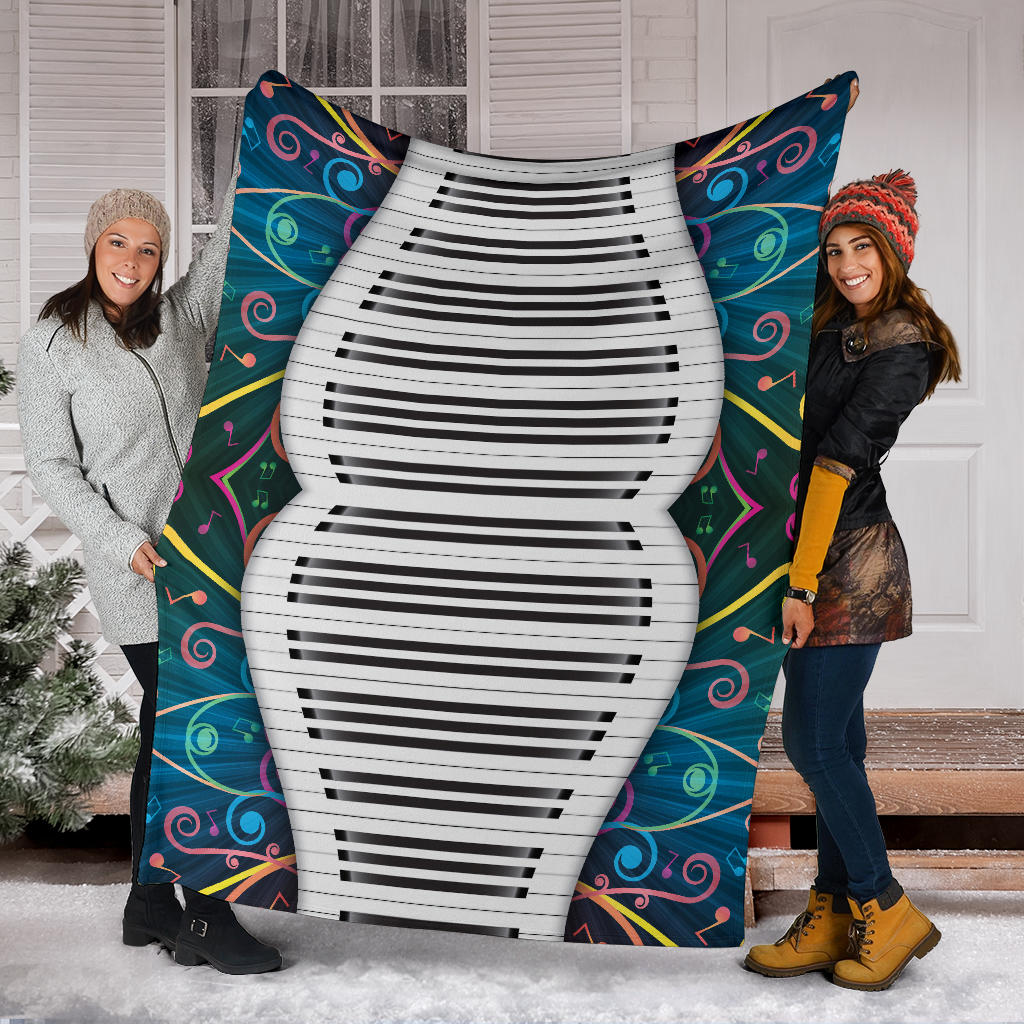 Piano Pattern Print Design 01 Premium Blanket