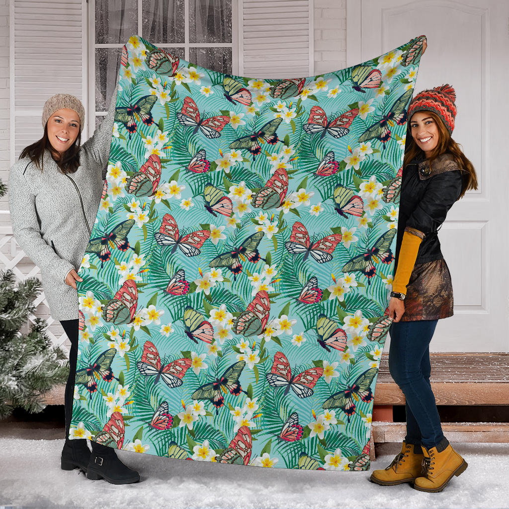 Butterfly Pattern Print Design 09 Premium Blanket