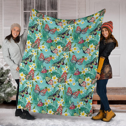 Butterfly Pattern Print Design 09 Premium Blanket