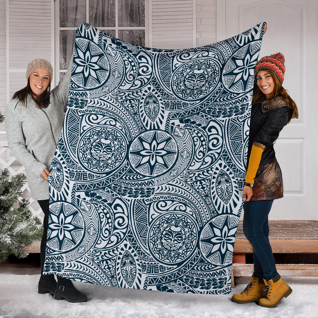 Polynesian Pattern Print Design A03 Premium Blanket