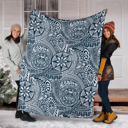 Polynesian Pattern Print Design A03 Premium Blanket