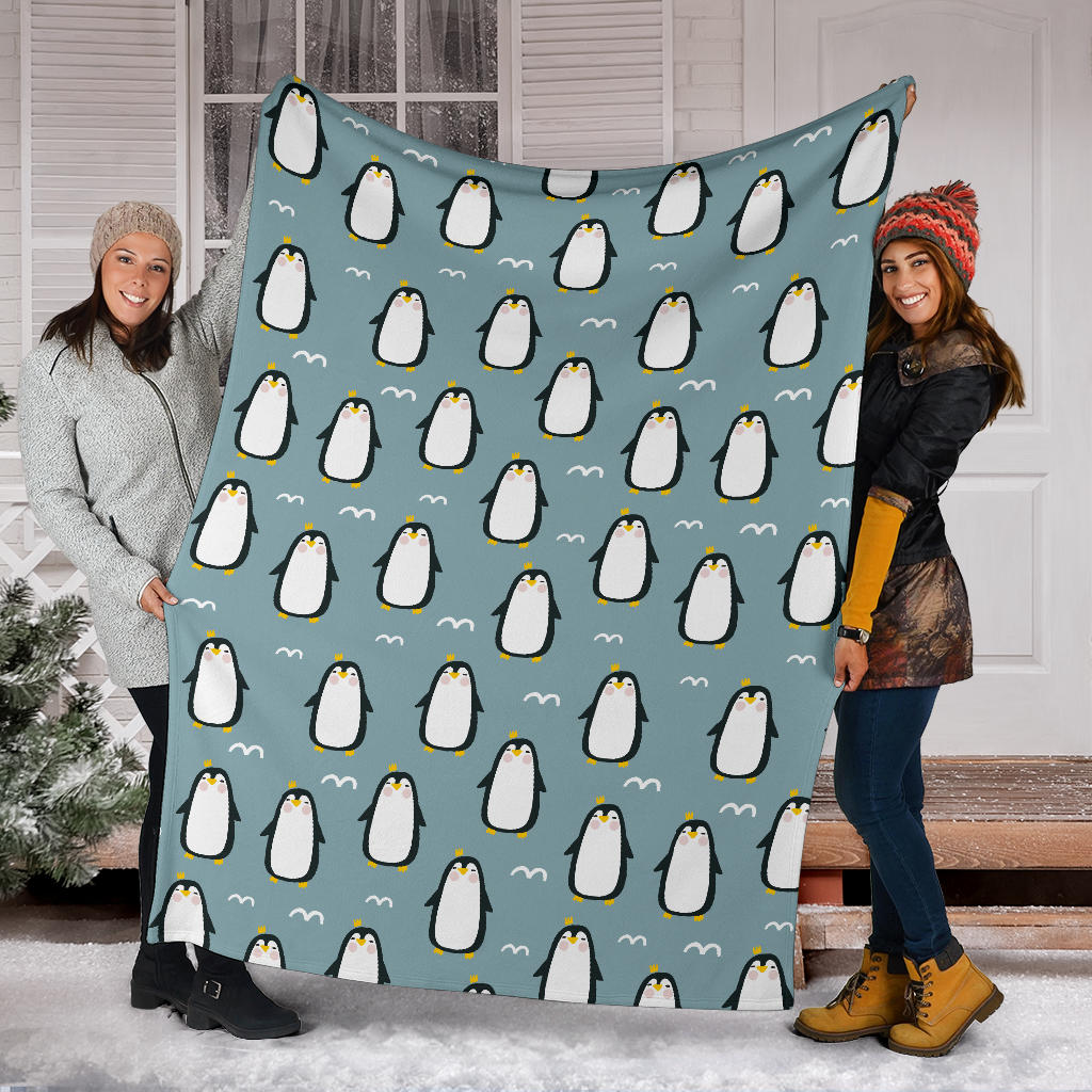 Penguin Pattern Print Design A02 Premium Blanket