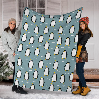 Penguin Pattern Print Design A02 Premium Blanket