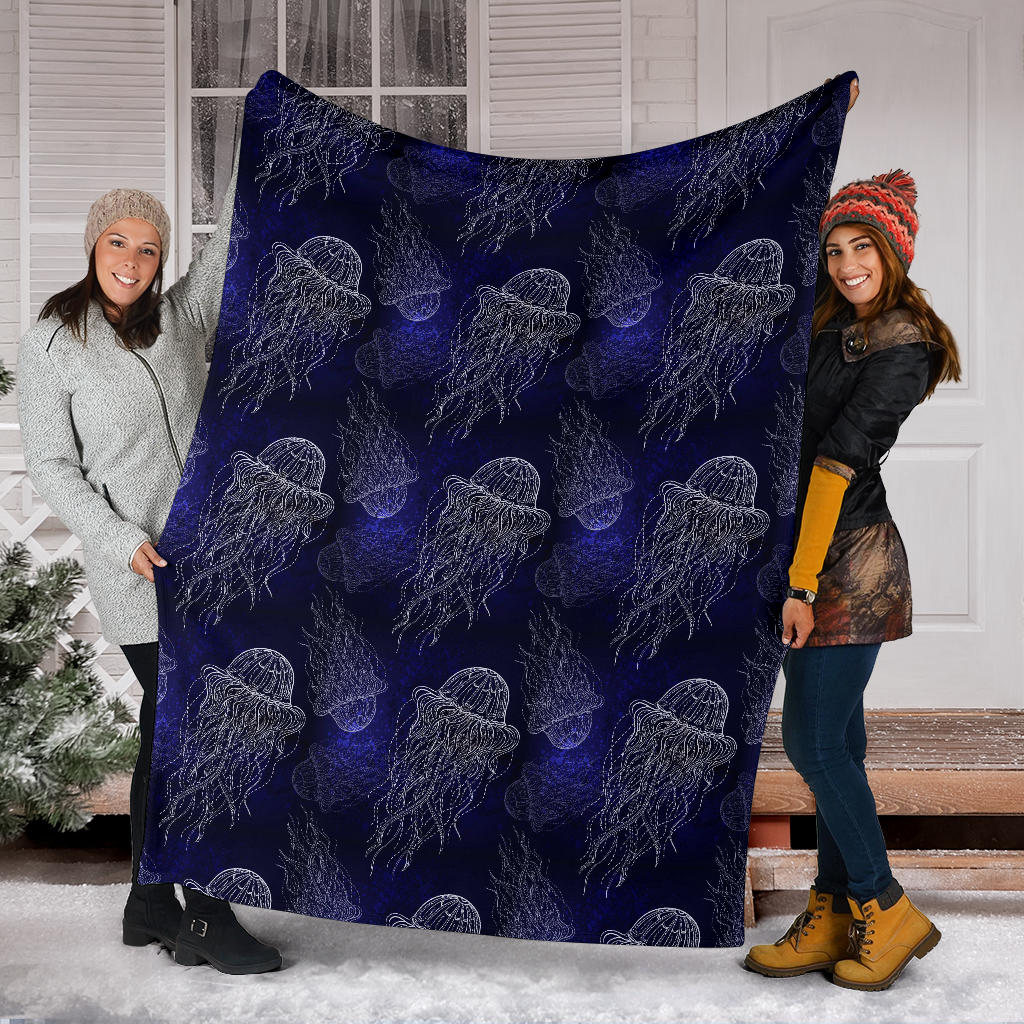 Jellyfish Pattern Print Design 02 Premium Blanket