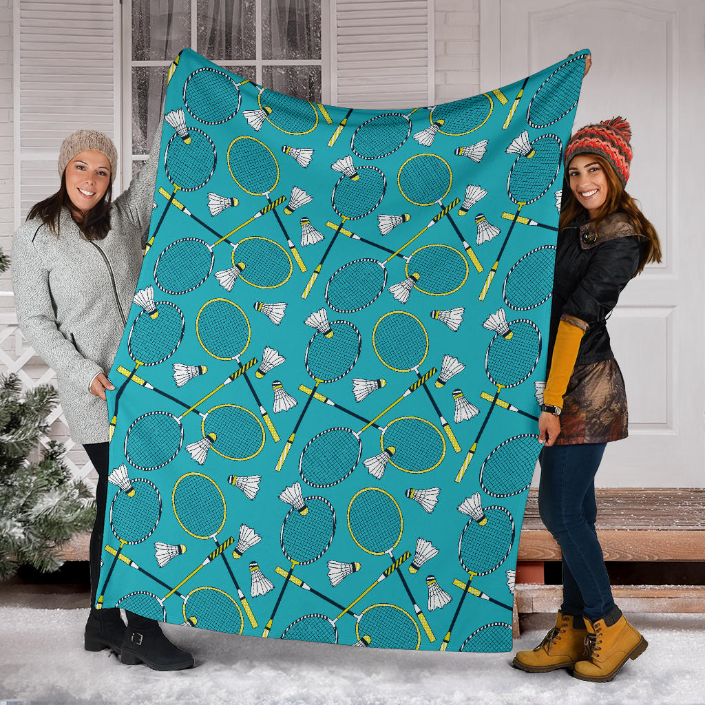 Badminton Pattern Print Design 06 Premium Blanket