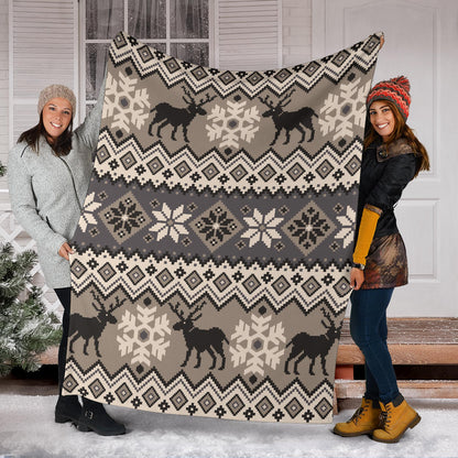 Nordic Pattern Print Design A01 Premium Blanket
