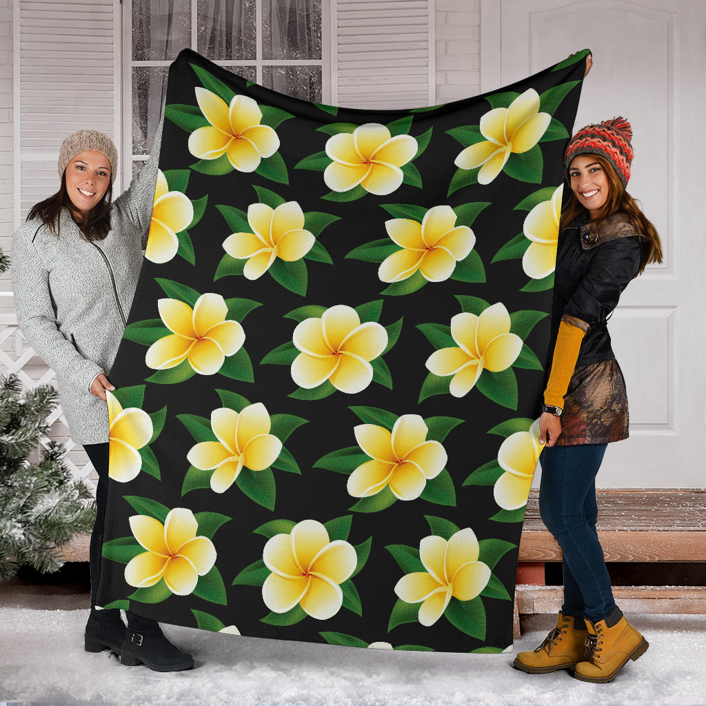 Plumeria Pattern Print Design A03 Premium Blanket