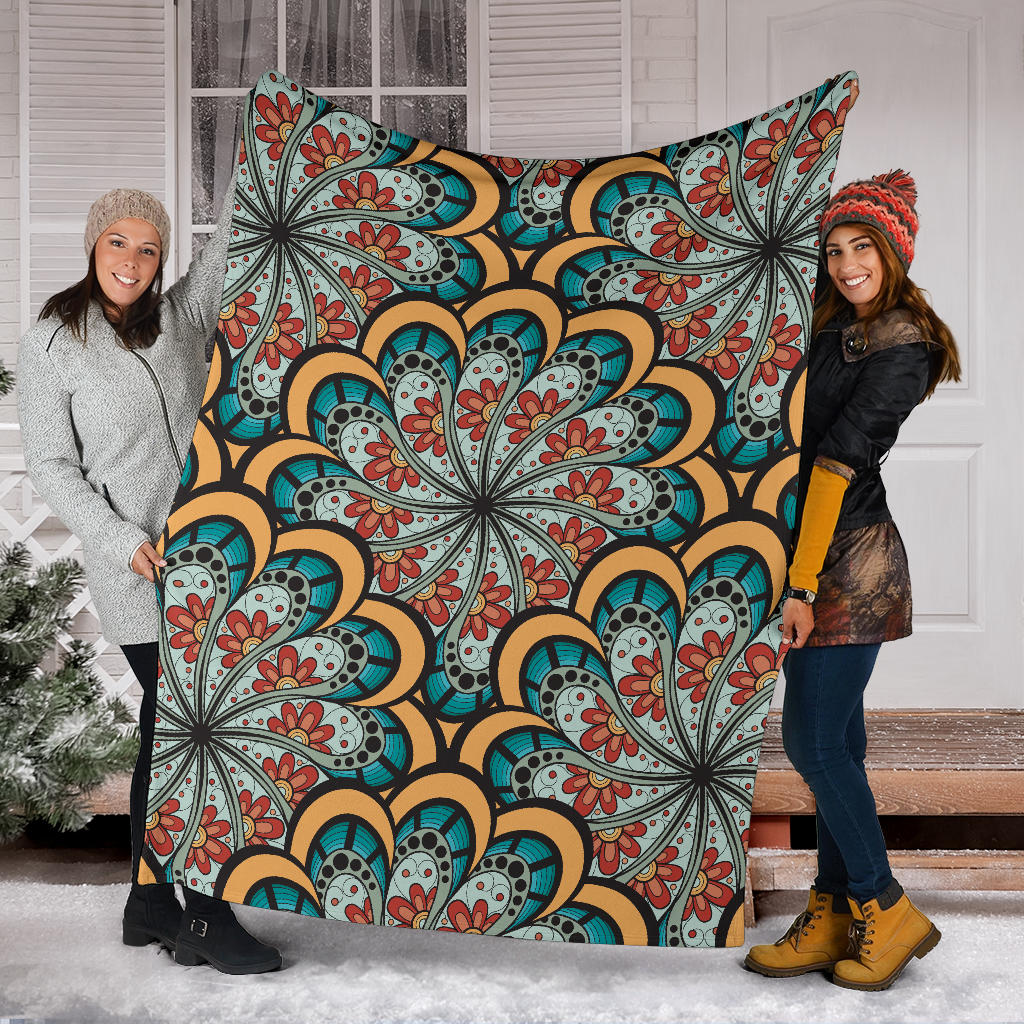 Mandala Pattern Print Design 01 Premium Blanket