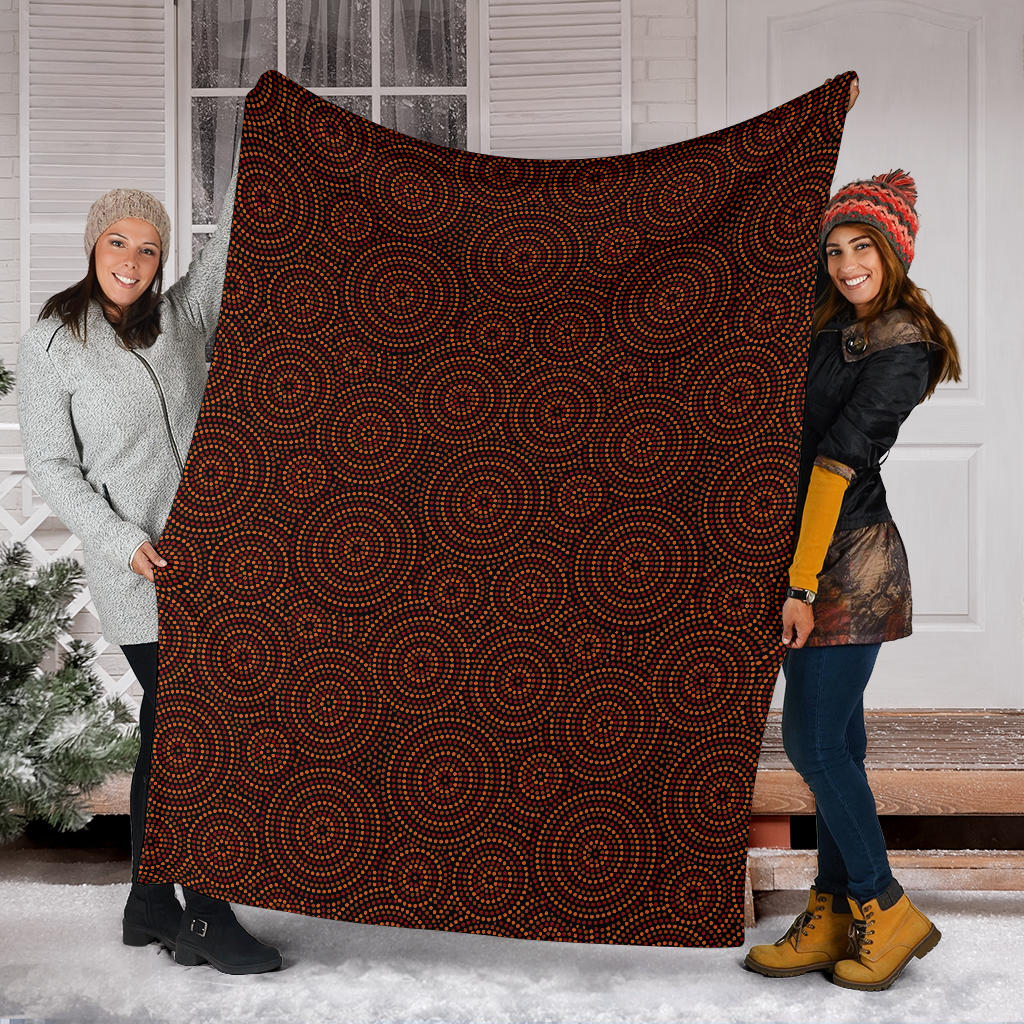 Aboriginal Pattern Print Design 02 Premium Blanket
