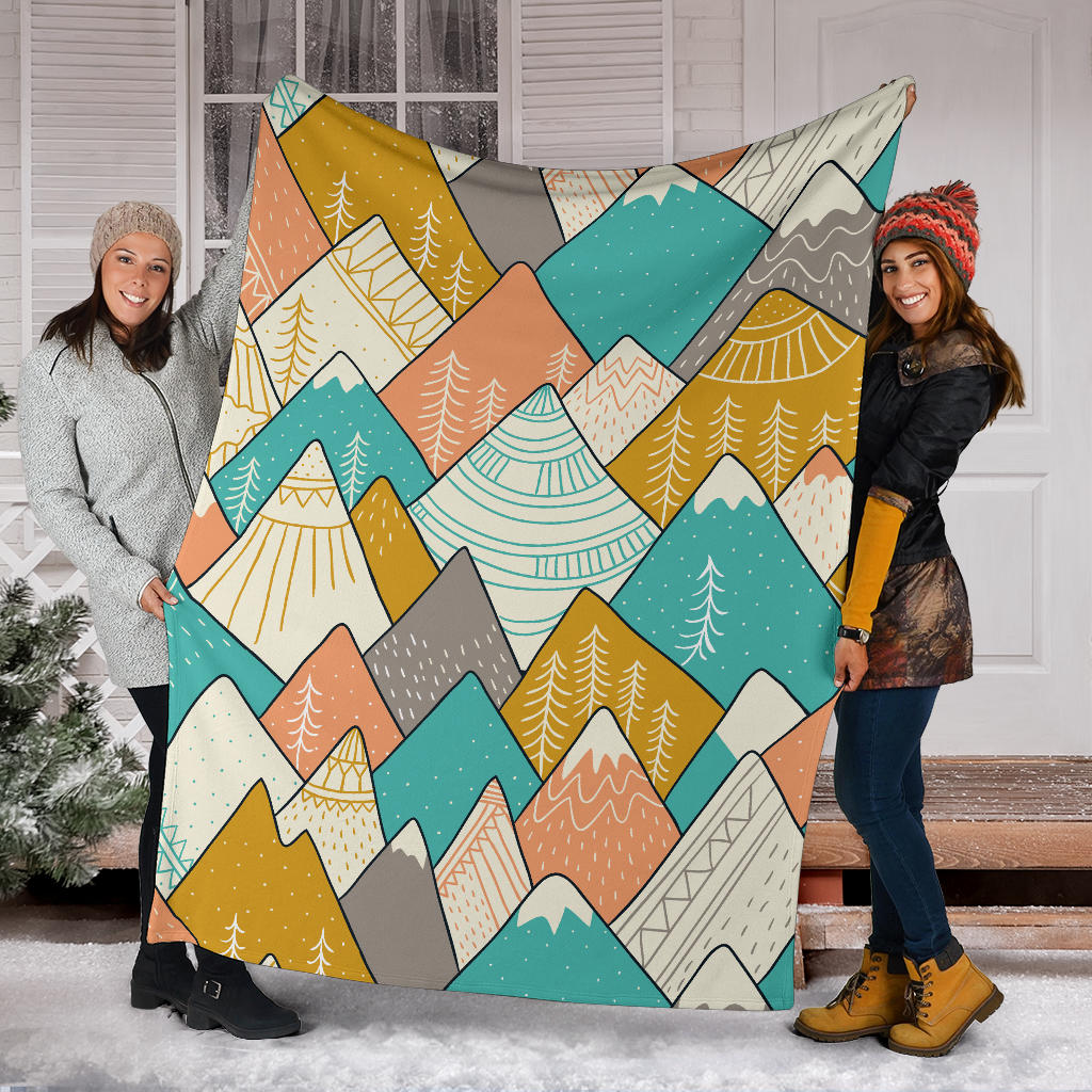 Mountain Pattern Print Design 02 Premium Blanket