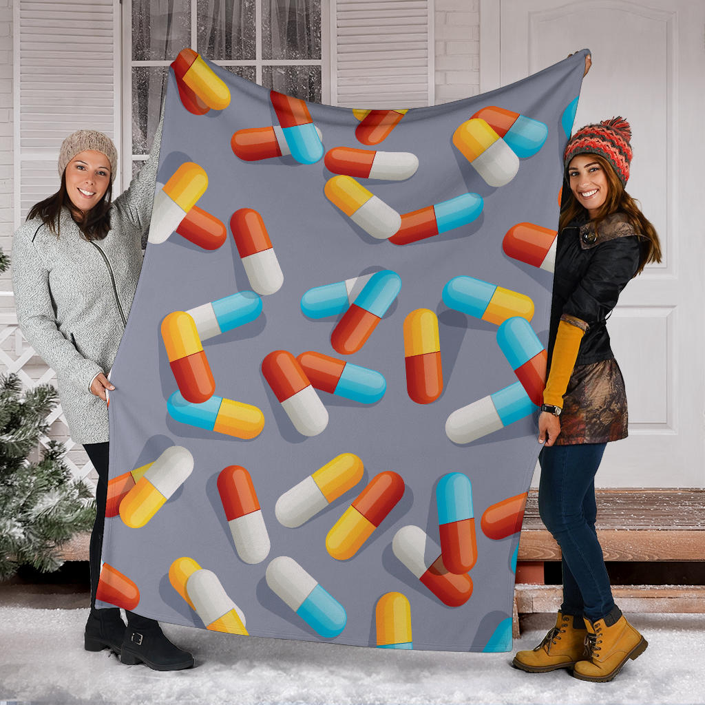 Pill Pattern Print Design A01 Premium Blanket