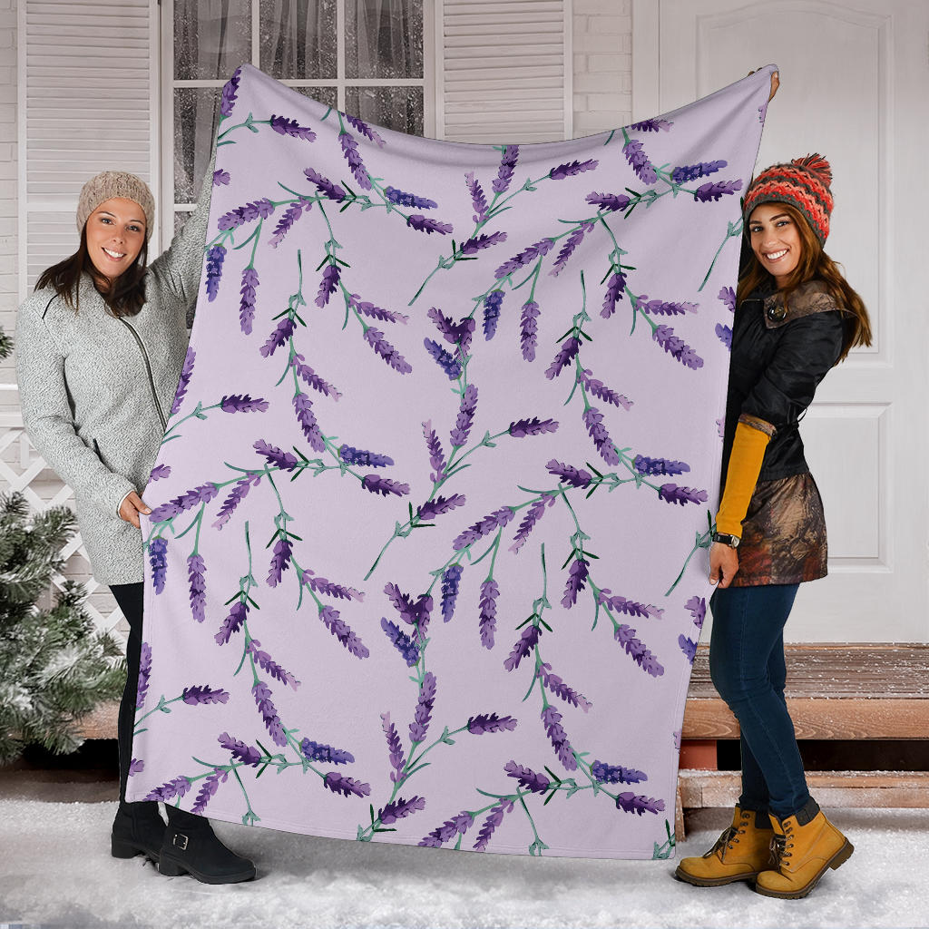 Lavender Pattern Print Design 02 Premium Blanket