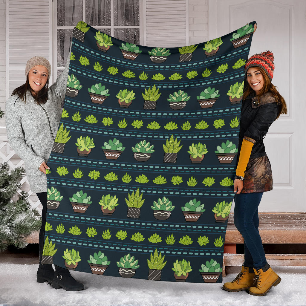 Cactus Pattern Print Design 07 Premium Blanket