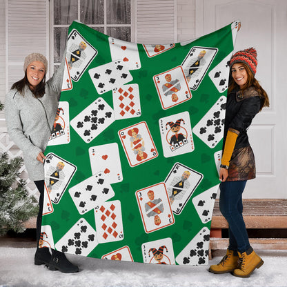 Poker Cards Pattern Print Design A03 Premium Blanket