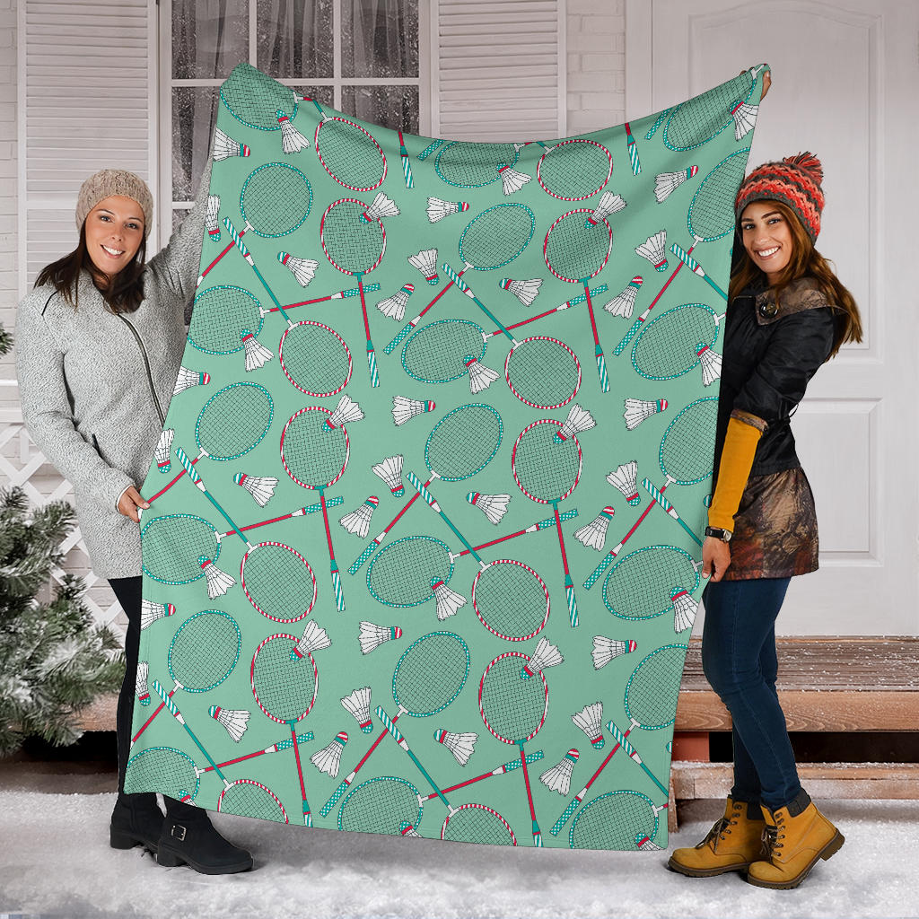 Badminton Pattern Print Design 05 Premium Blanket