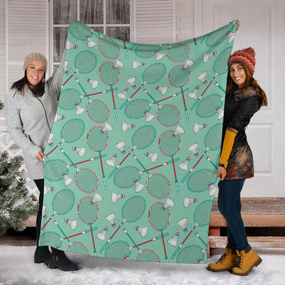 Badminton Pattern Print Design 05 Premium Blanket
