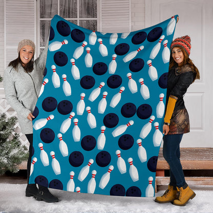 Bowling Pin Pattern Print Design 010 Premium Blanket