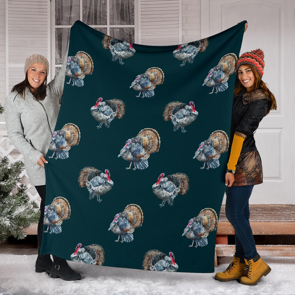 Turkey Pattern Print Design 03 Premium Blanket