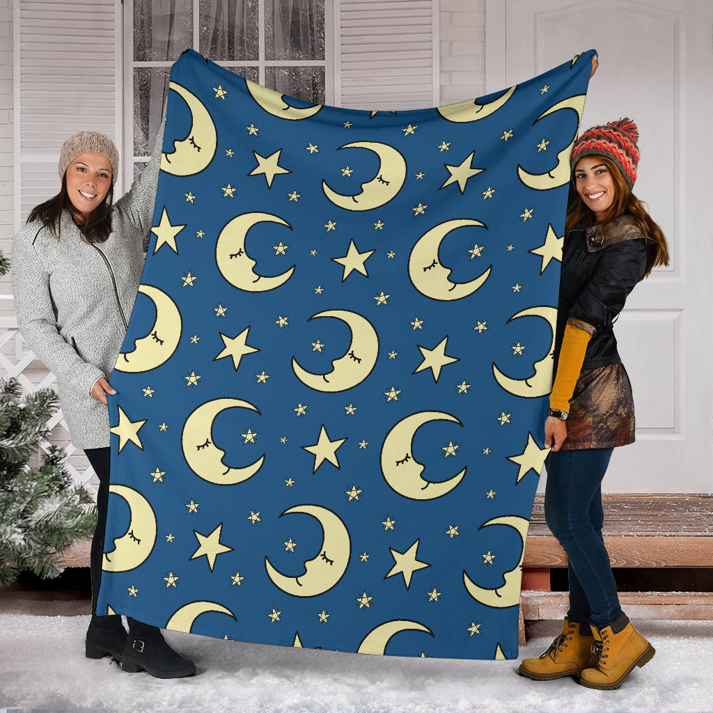 Moon Night Pattern Print Design 03 Premium Blanket