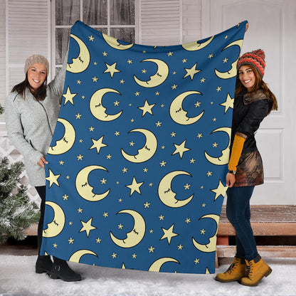 Moon Night Pattern Print Design 03 Premium Blanket
