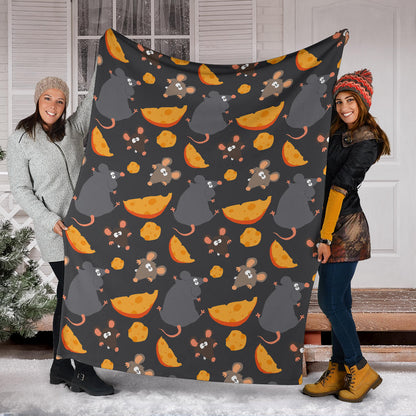 Rat Pattern Print Design 04 Premium Blanket