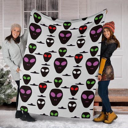 Alien Pattern Print Design 06 Premium Blanket