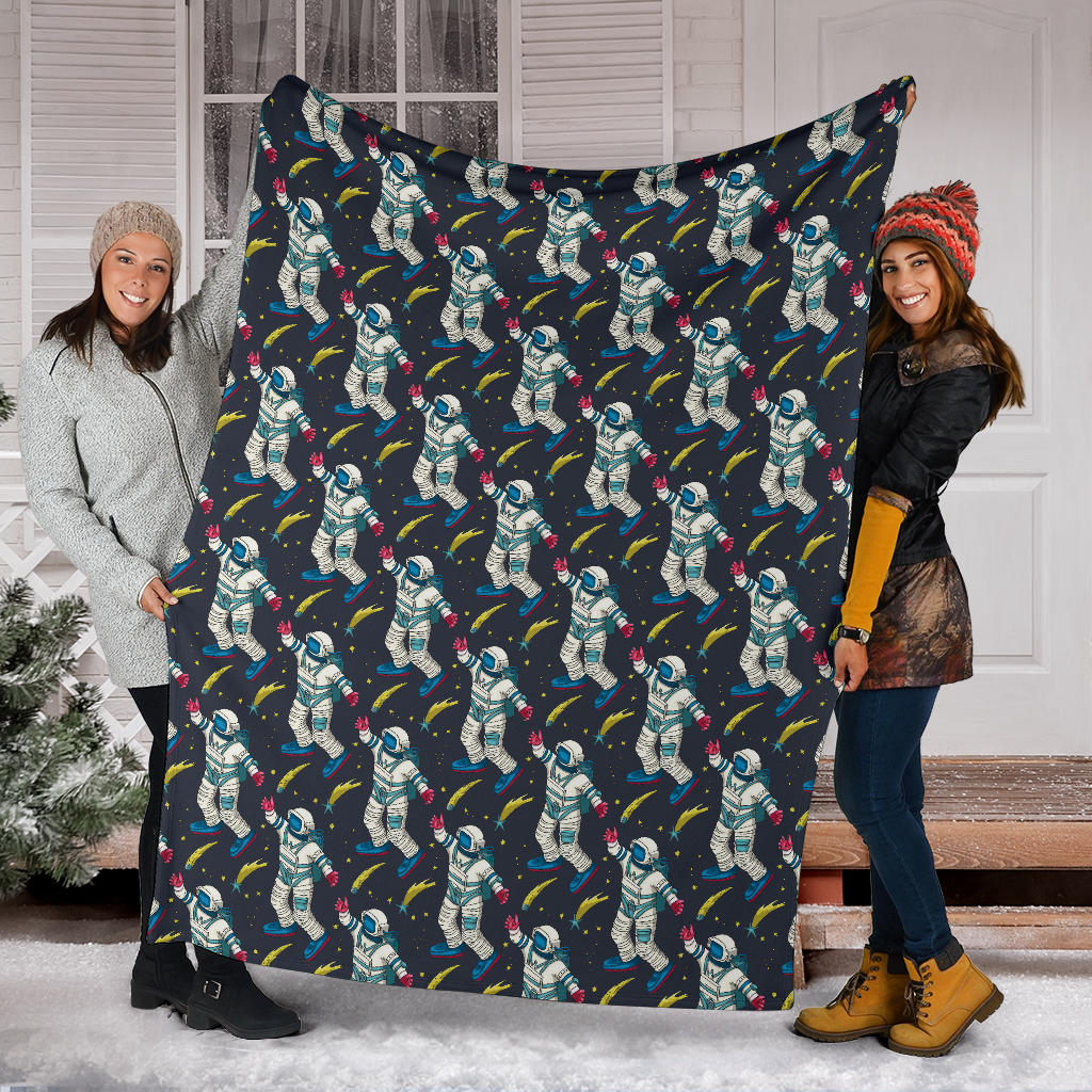 Astronaut Pattern Print Design 04 Premium Blanket