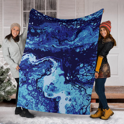 Ocean Liquid Pattern Print Design A03 Premium Blanket