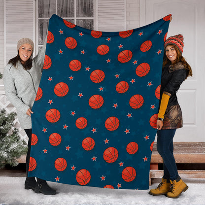 Basketball Pattern Print Design 02 Premium Blanket