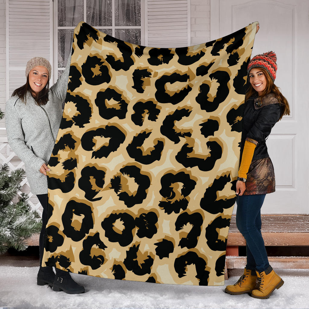 Jaguar Skin Pattern Print Design 02 Premium Blanket