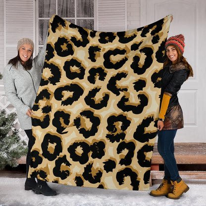 Jaguar Skin Pattern Print Design 02 Premium Blanket