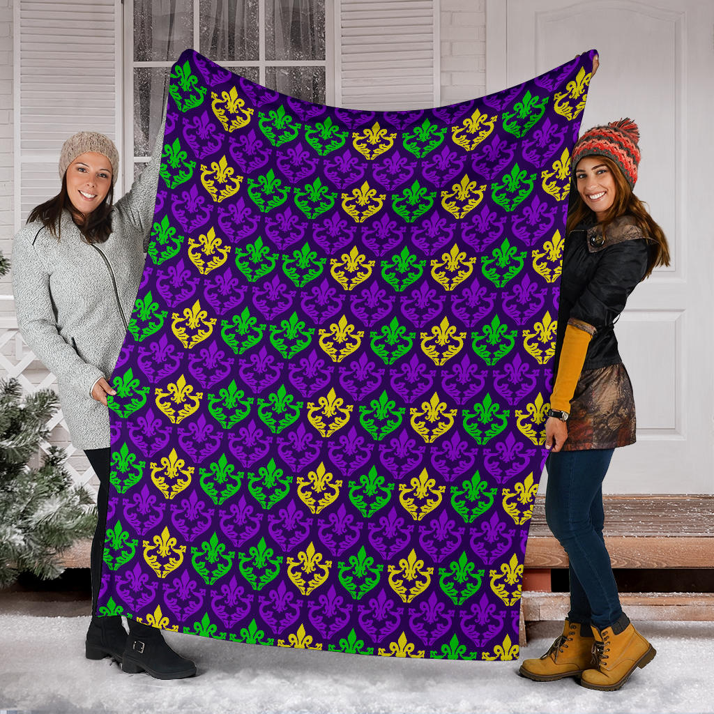 Mardi Gras Pattern Print Design 02 Premium Blanket