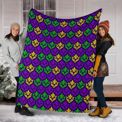 Mardi Gras Pattern Print Design 02 Premium Blanket