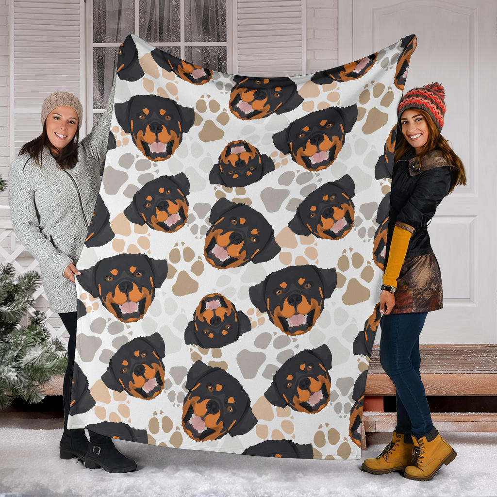 Rottweiler Pattern Print Design A03 Premium Blanket