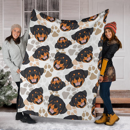 Rottweiler Pattern Print Design A03 Premium Blanket