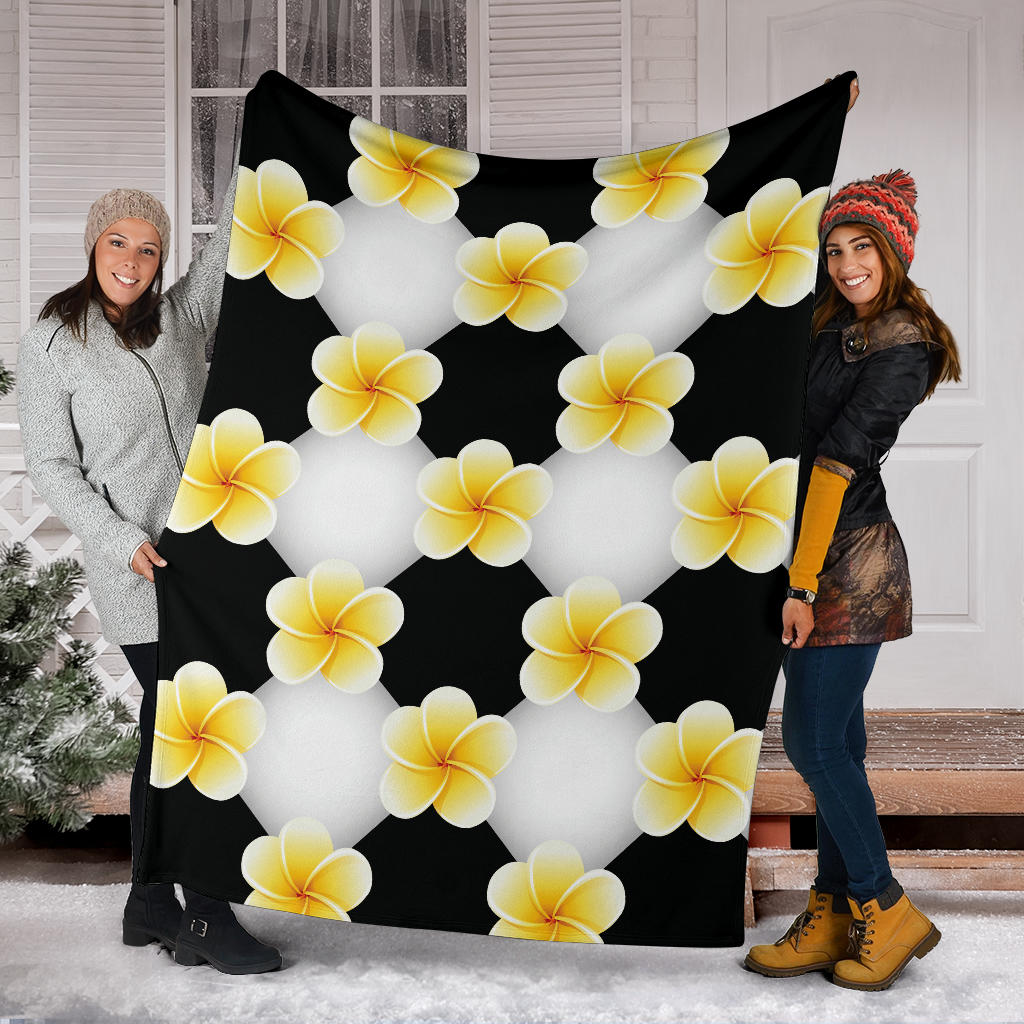 Plumeria Pattern Print Design A04 Premium Blanket