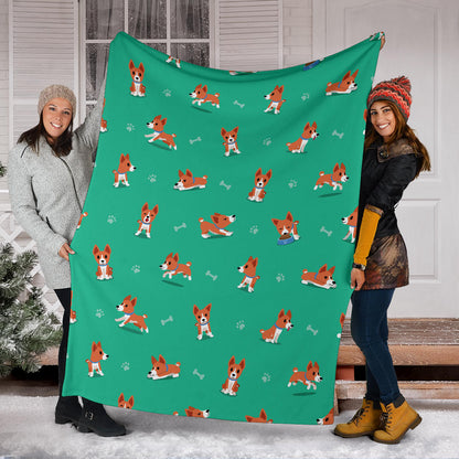 Basenji Pattern Print Design 02 Premium Blanket