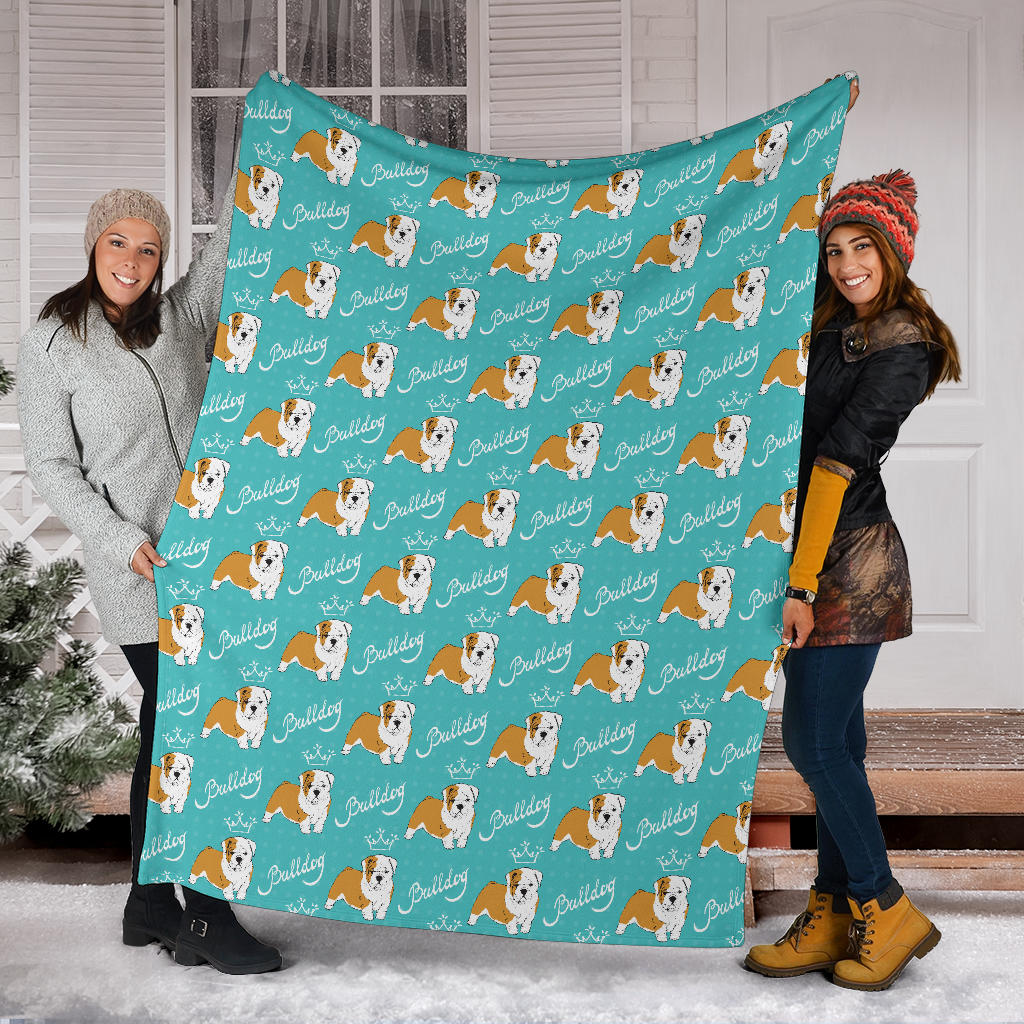 Bulldogs Pattern Print Design 05 Premium Blanket