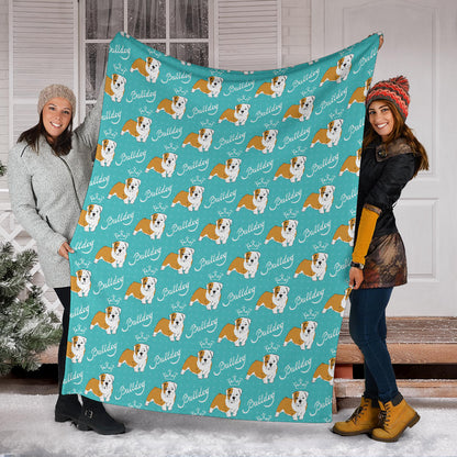 Bulldogs Pattern Print Design 05 Premium Blanket